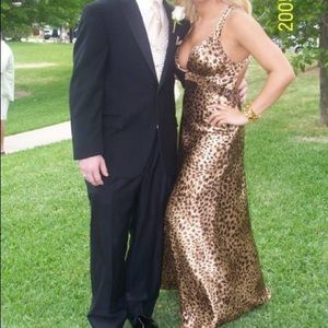 Beaded Cheetah Print Prom Dress Femme size 6